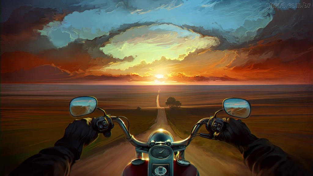 282179_Papel-de-Parede-Pintura-Motoqueiro-na-Estrada_1600x900